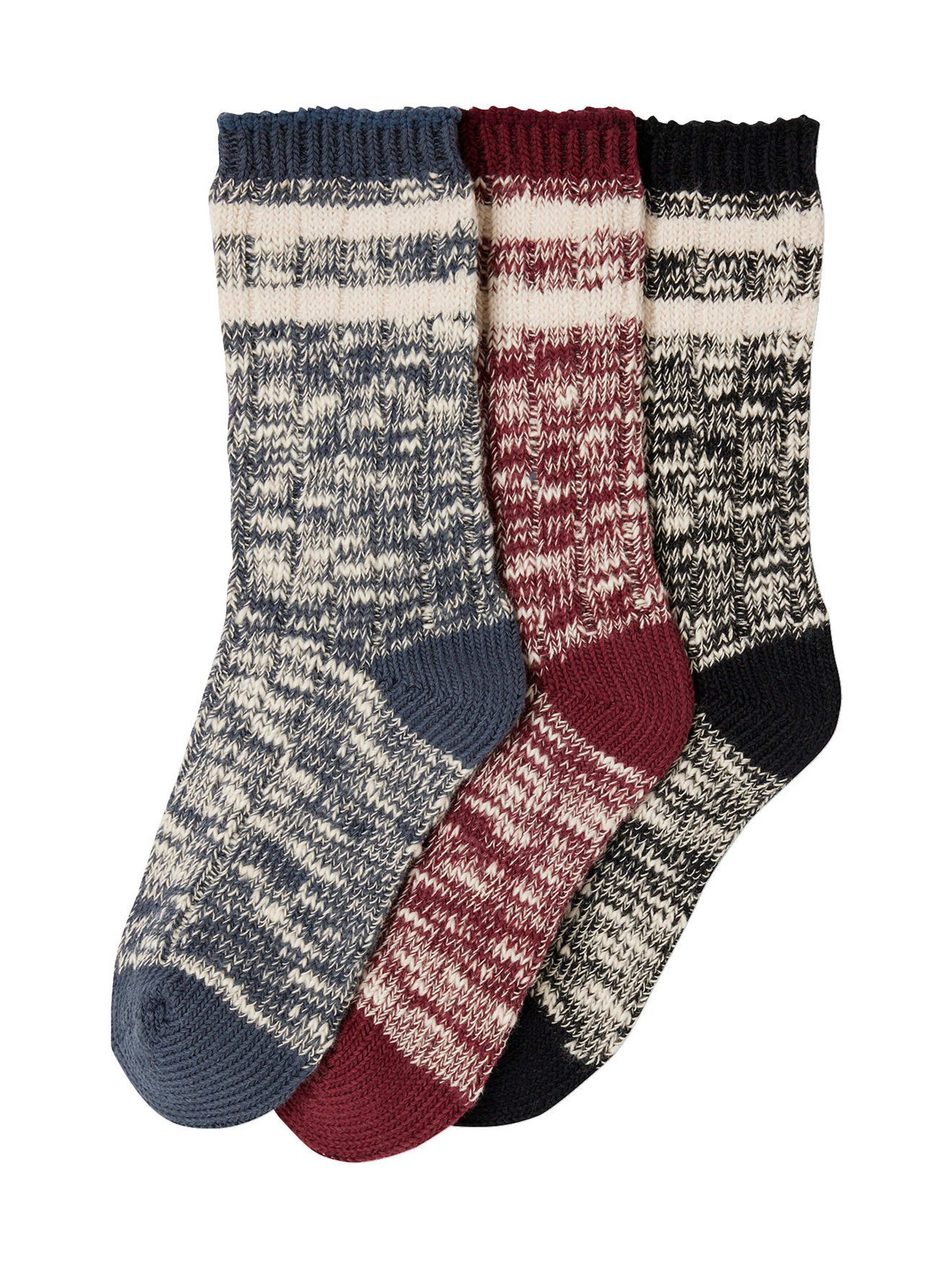 Vertbaudet 3er-Pack melierte Jungen Socken graublau