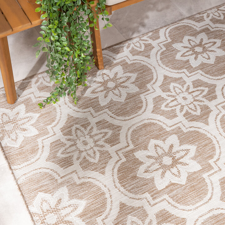 Buitenkleed - Rio Flower Beige