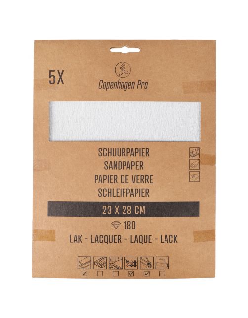 Copenhagen Pro Schuurpapier Lak Korrel 180 5st. - Verfaccessoires -