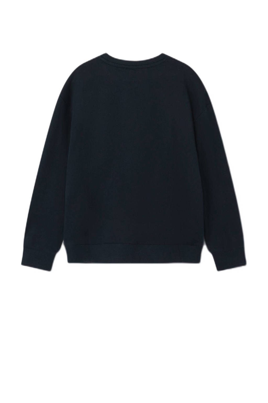 NAME IT sweater NKFVILOUI met printopdruk donkerblauw