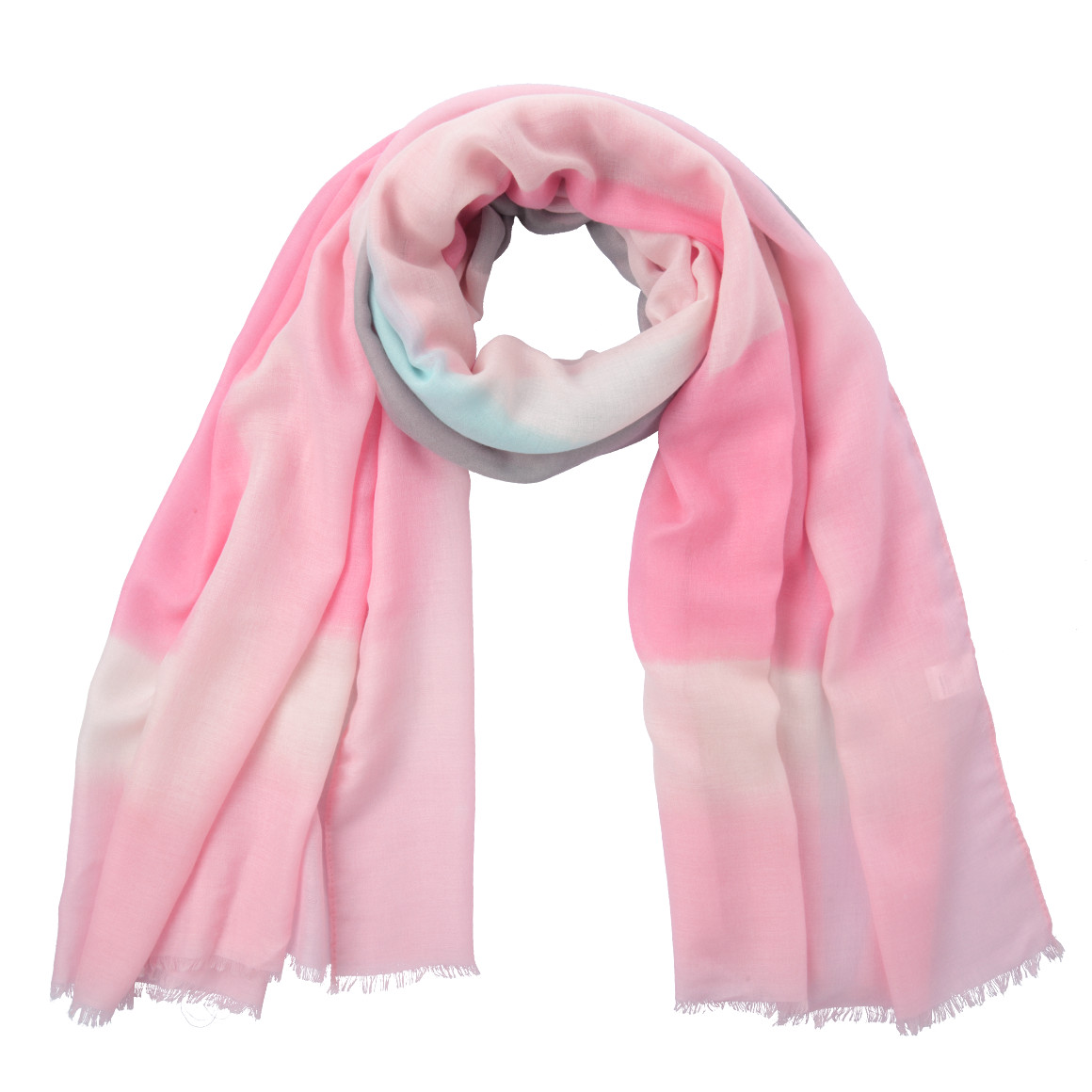 Gina Benotti Damen Tuch mit Fransen rosa