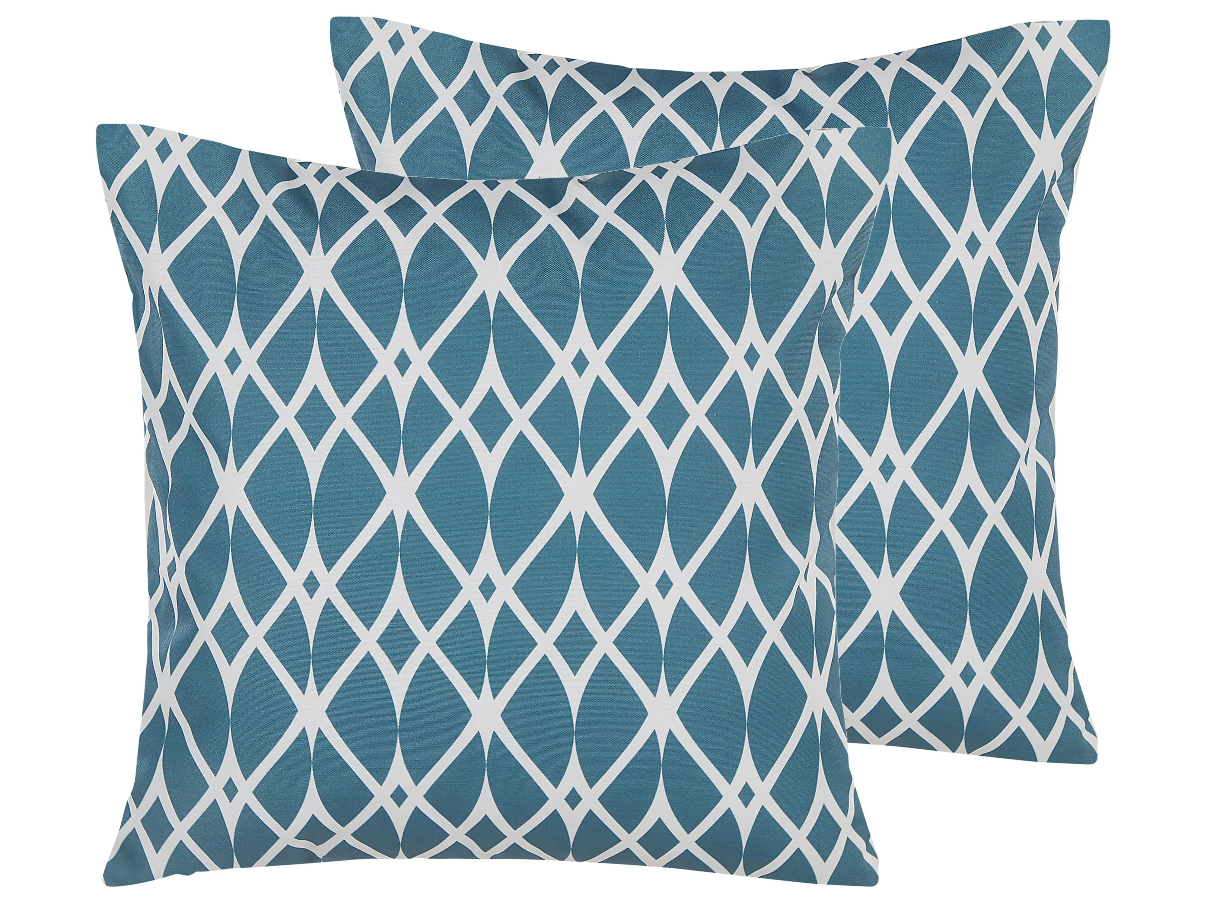 Set van 2 tuinkussens ANAGNI geometrisch patroon 45 x 45 cm Blauw