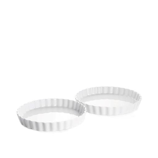 Pillivuyt 2-Pak Nr. 8/9 Tærteform, Hvid, Ø25 / Ø27 cm