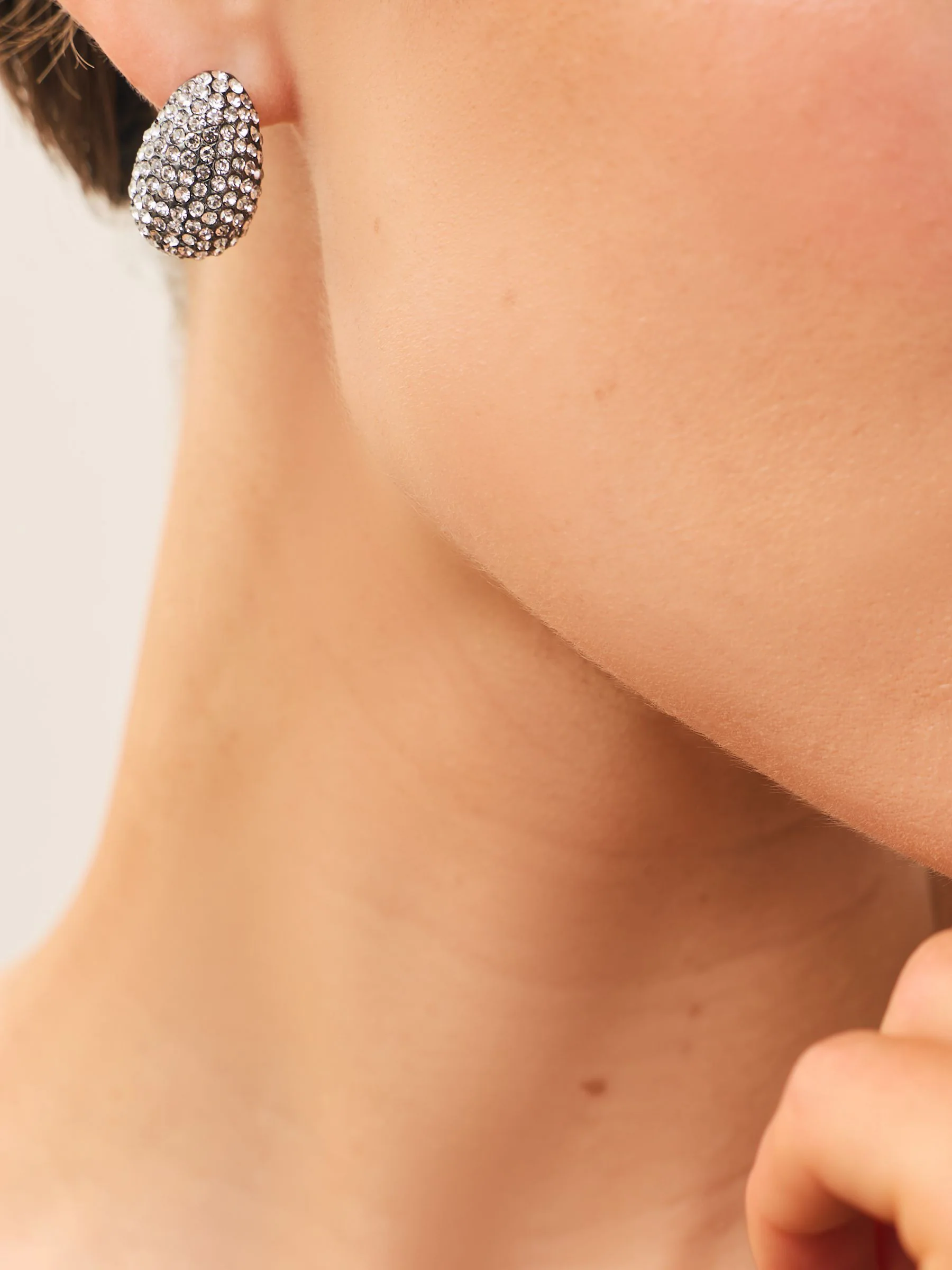 Brons - Pavé Teardrop Stud Earrings