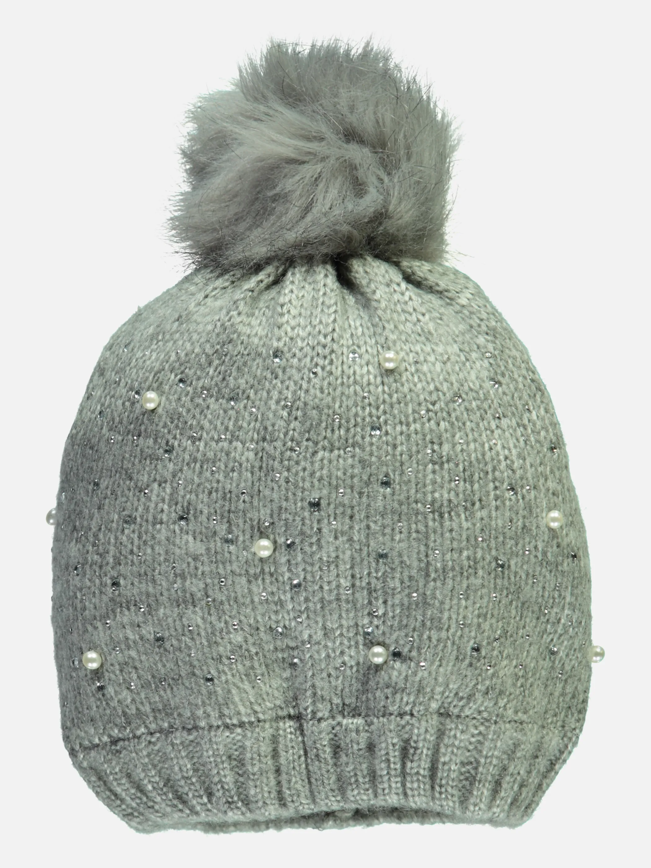 Mädchen Mütze mit Strass- und Perlenbesatz