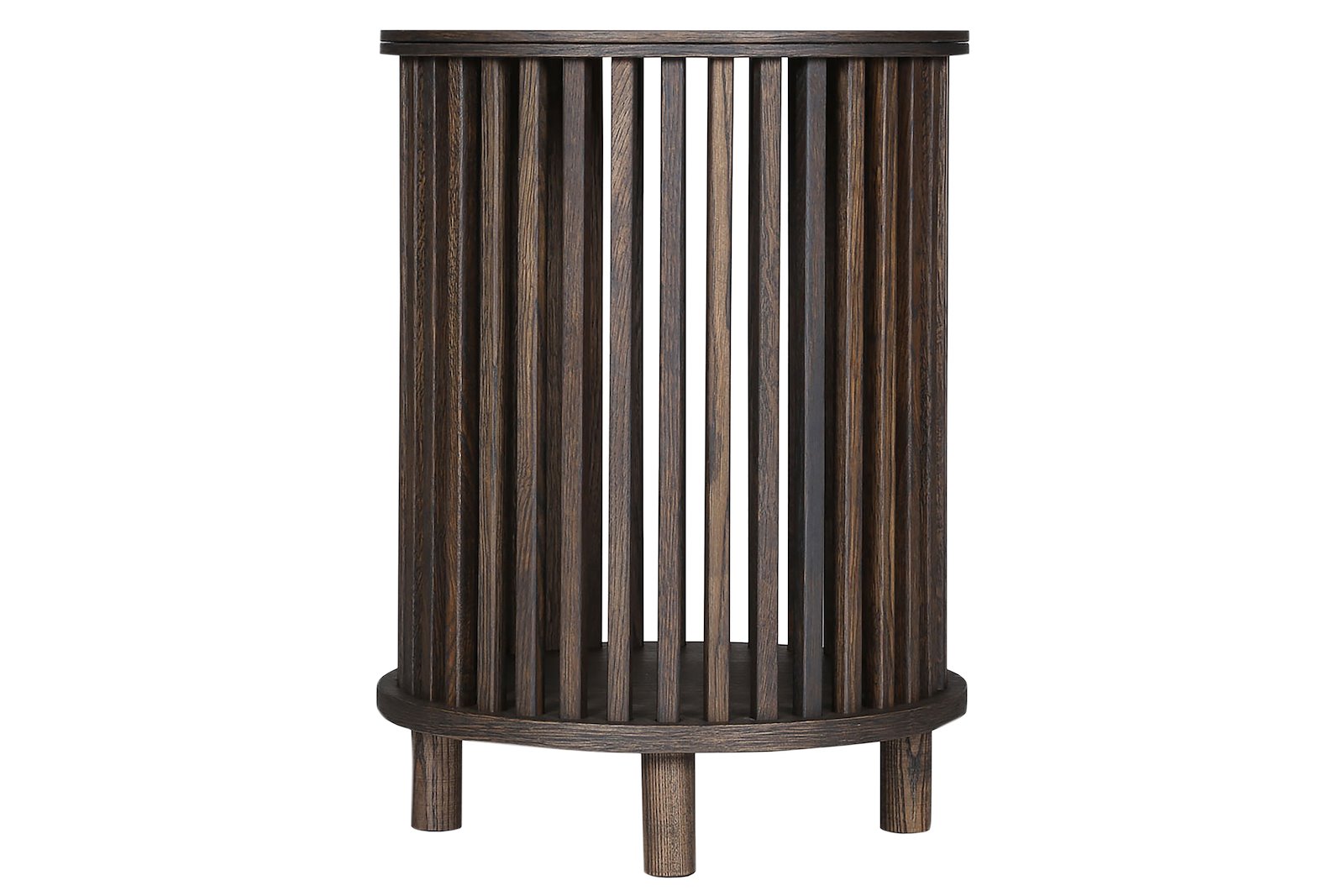 Line sidebord Eikefinér med røykoljet finish. Ø40 cm