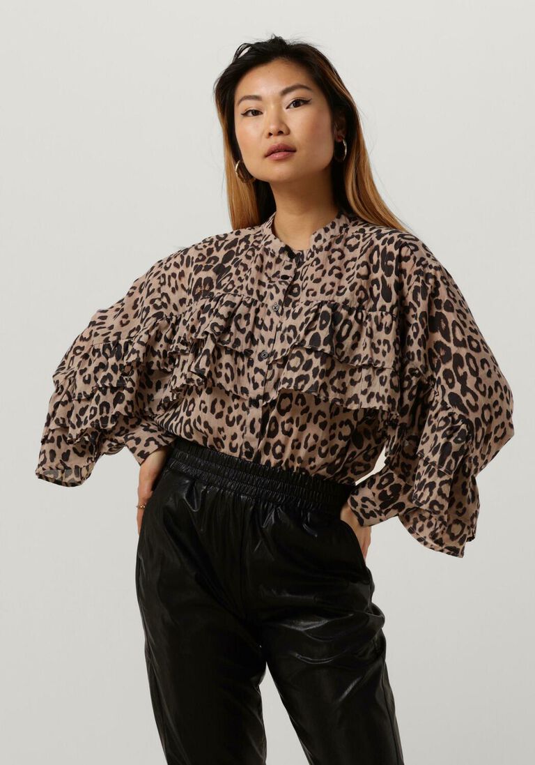 ALIX THE LABEL bruine alix the label blouse ladies woven animal ruffle blouse