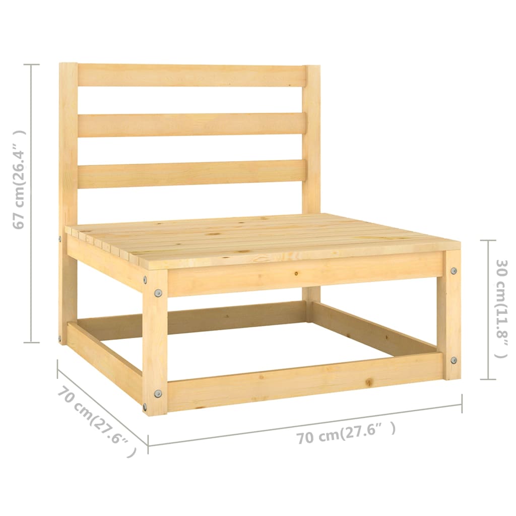 Salon de jardin meuble d'extérieur ensemble de mobilier 9 pièces avec coussins bois de pin massif