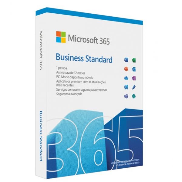 Microsoft M365 Bus Standard Retail Portuguese Subscription P8 EuroZone 1 License Medialess 1 Year