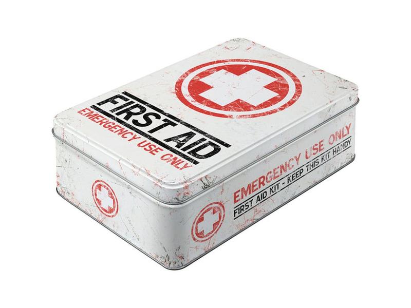 Nostalgic Art Medikamentenbox First Aid Rot/Schwarz/Weiss Aufbewahrungsbox im retro Design