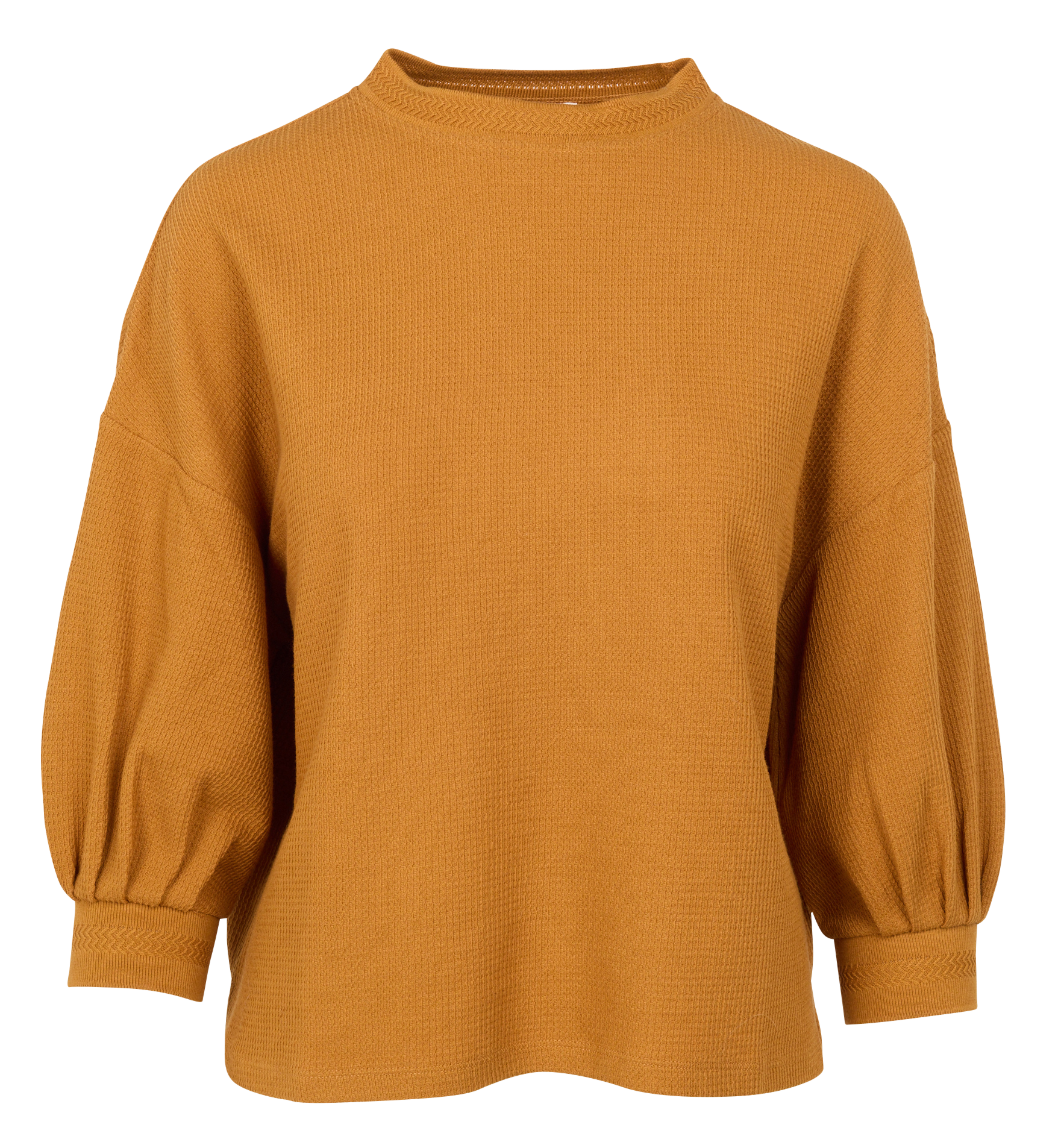 TAMARILLO - Top col rond en coton mélangé | Orange