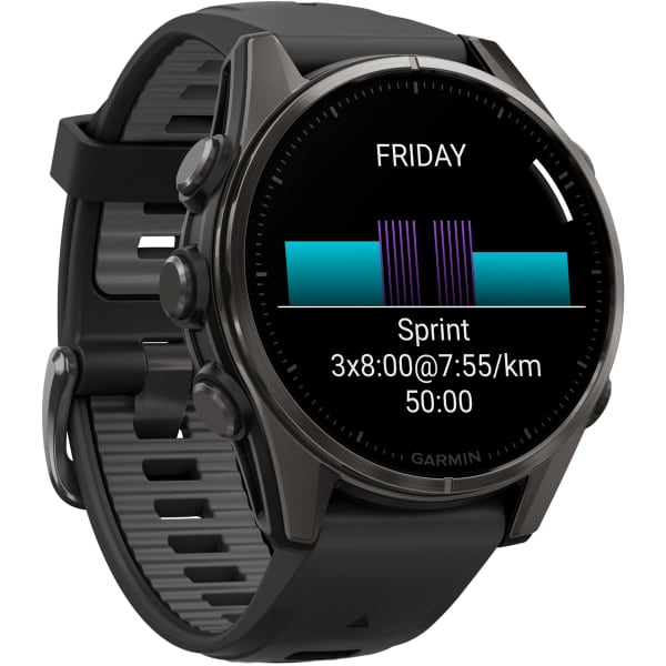 Montre cardio GPS GARMIN FENIX 8 AMOLED 43MM SAPPHIRE TITANE TITANE CARBON GREY