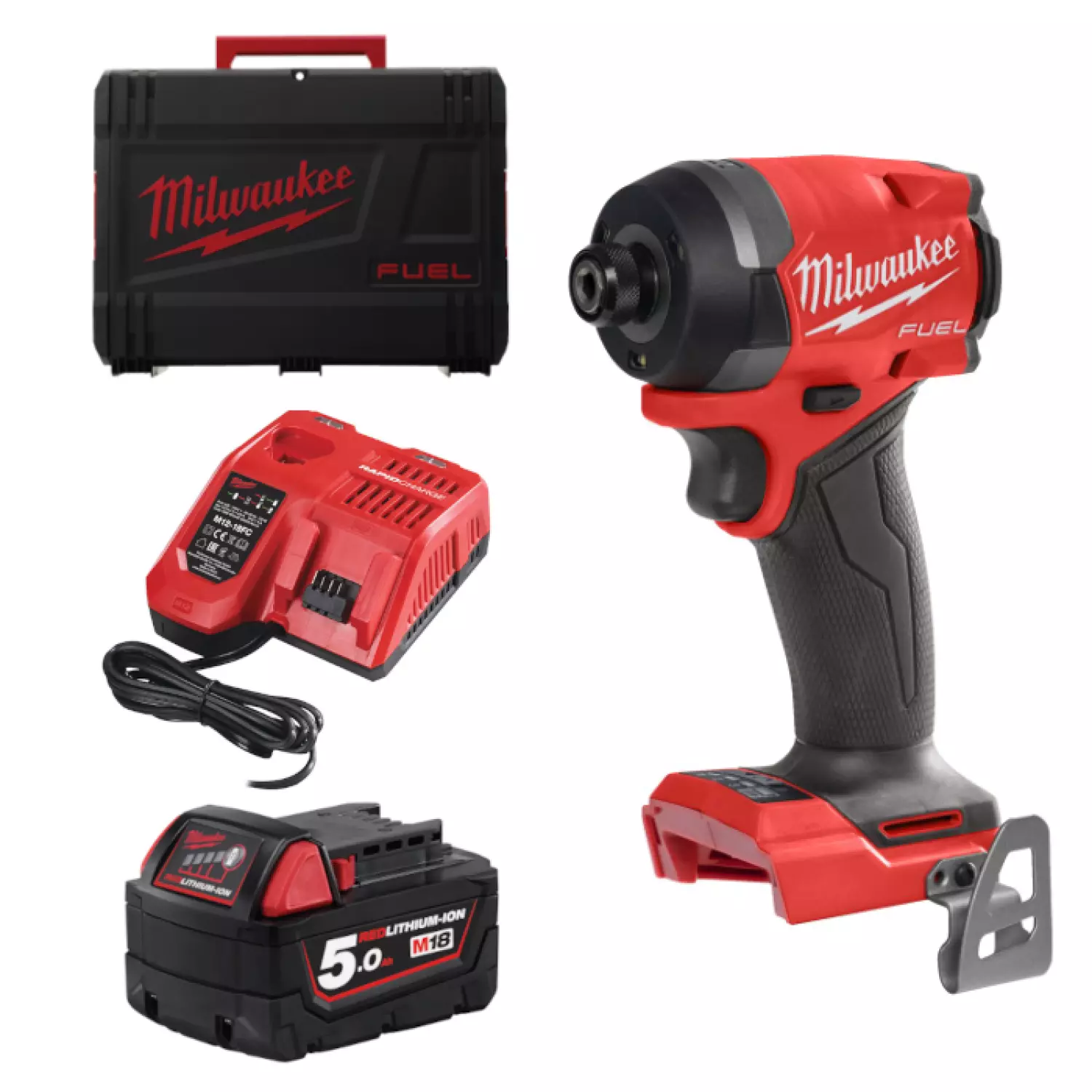 Milwaukee M18 FID3-502X 18V Li-Ion accu slagschroevendraaier set  (2x 5.0 Ah accu) in HD Box - 226 Nm - 18V