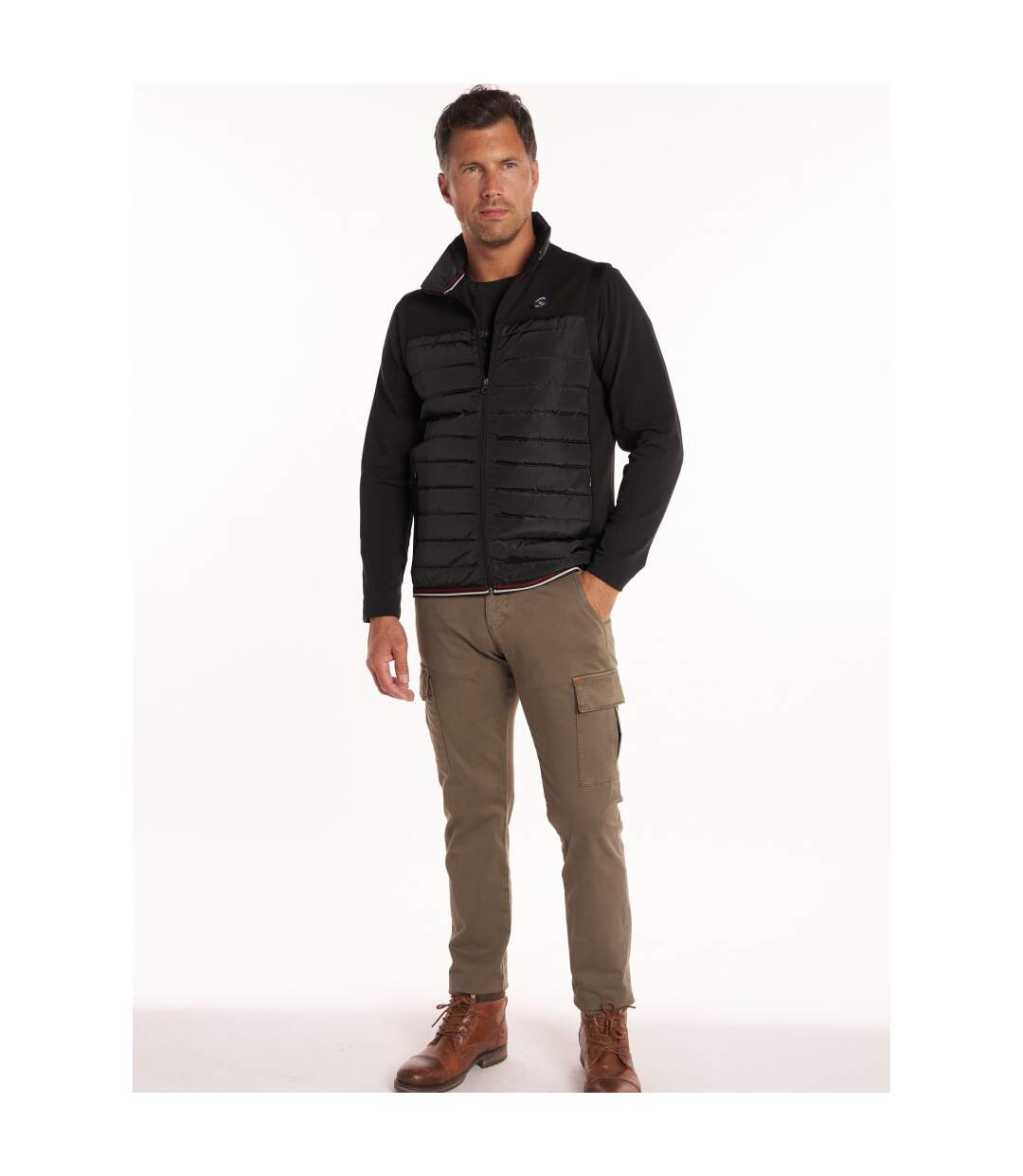 Blouson matelassé bi-matières