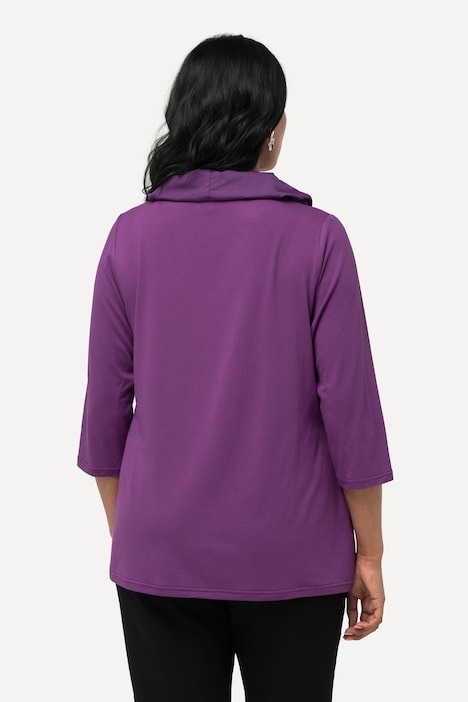 Shirt, Taft-Kragen, Classic, V-Ausschnitt, 3/4-Arm