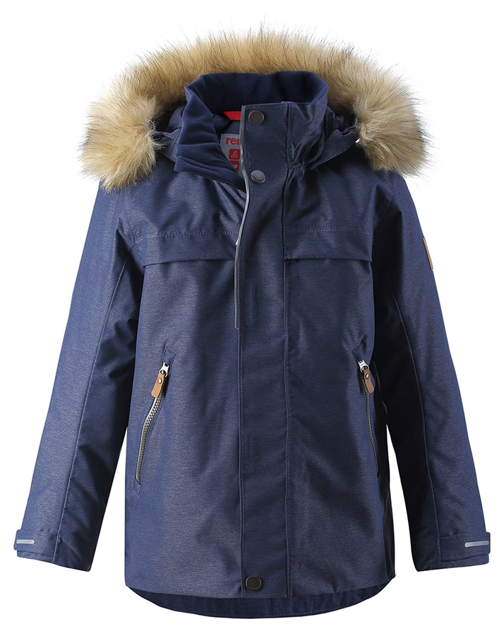 Winterjacke OUTA mit Kunstfellbesatz in denim blau