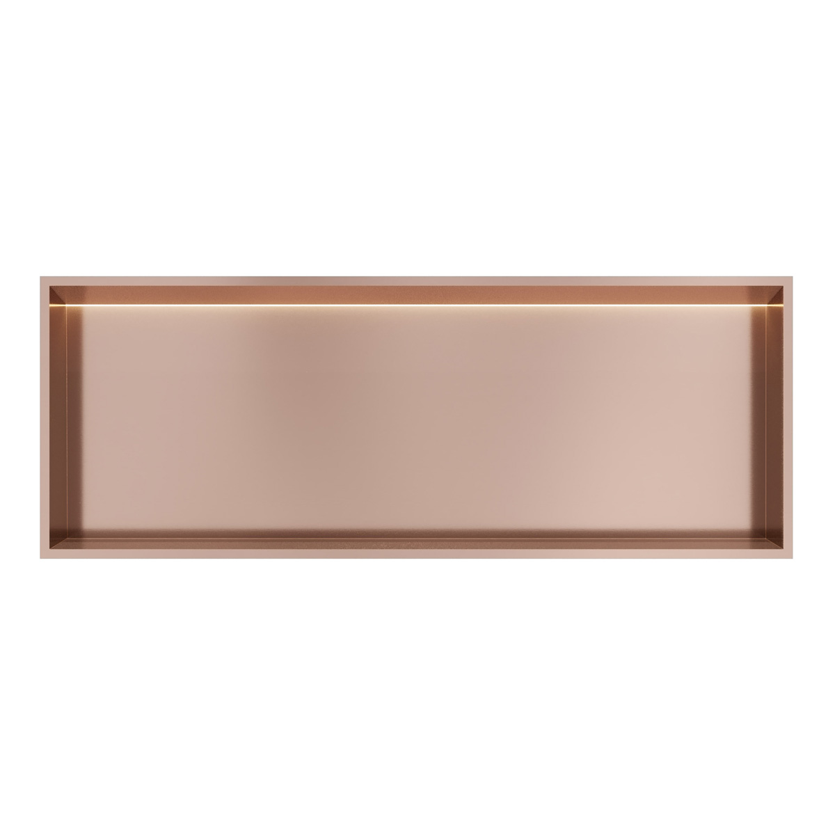 Hotbath &More inbouwnis met verlichting 30x80x10cm geborsteld koper PVD