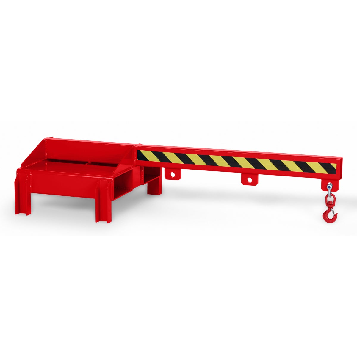 RR Industrietechnik laadarm type RLA-DST tot 1000 kg draagvermogen voor palletstapelaars RAL 3000 vuurrood