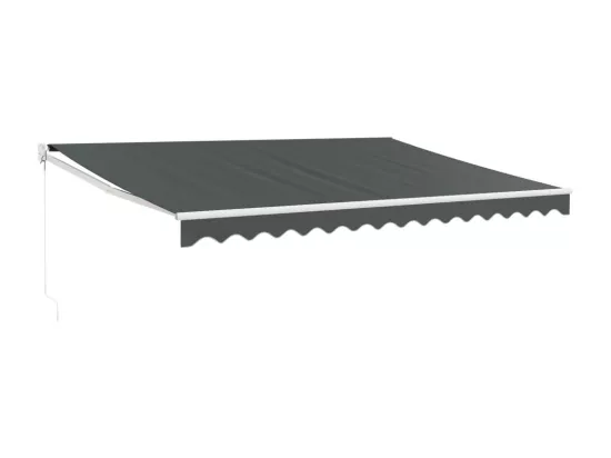 Auvent rétractable anthracite 4,5x3 m tissu et aluminium