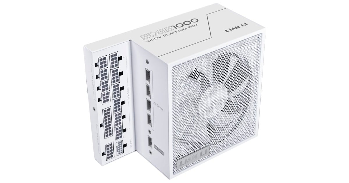 Lian LiEDGE1000 modulaire 1000 watt voeding   (Wit, 1x 12V-2x6, 3x PCIe, 4x USB-header)