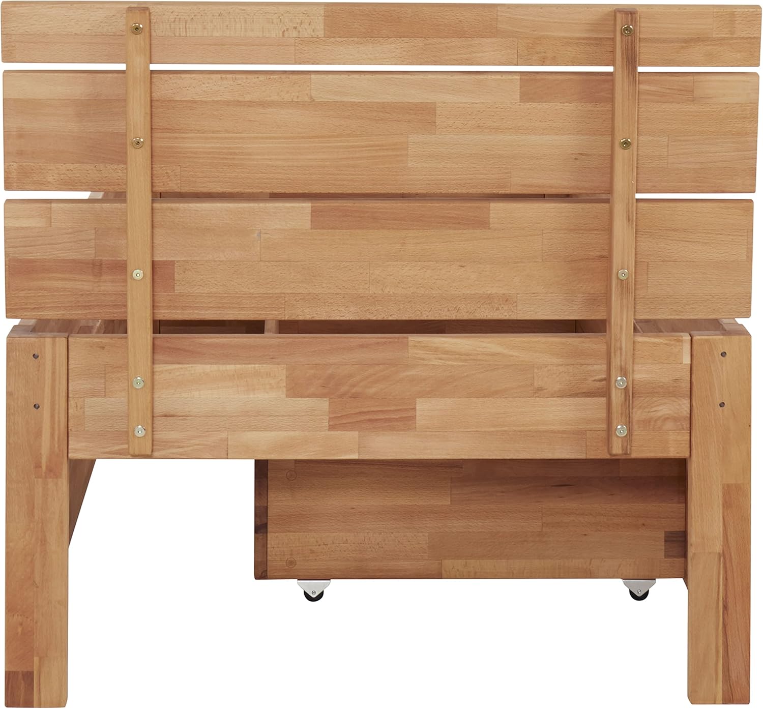 Massivholzbett 90x200 cm Einzelbett Wildeiche geölt mit Einer Schublade
