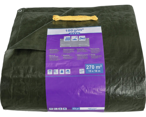 Geweven zeildoek, universeel zeildoek, 180 g/m², groen, 15 x 18 m