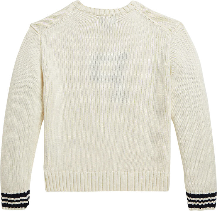 Polo Ralph Lauren 20/2 COTTON-PSWEATER-SV-PLO Clubhouse cream w/ rl navy