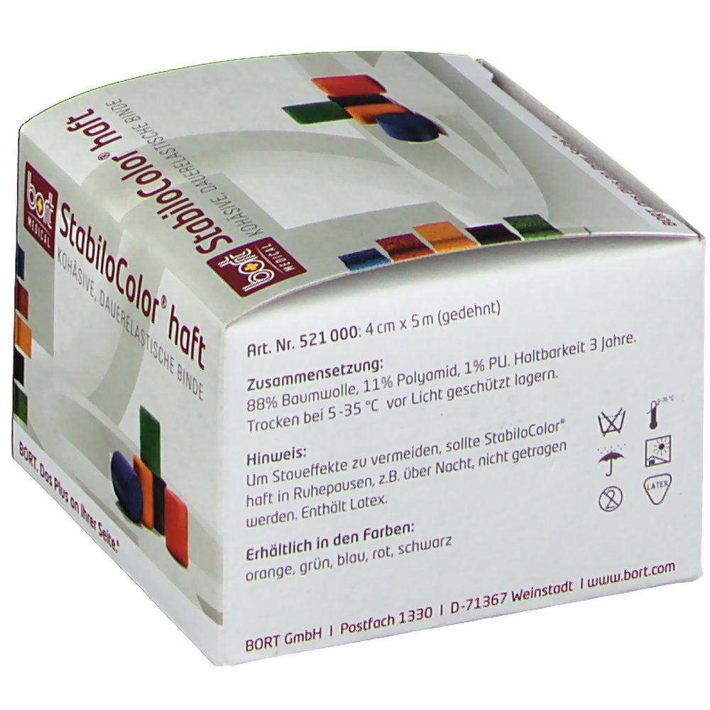 BORT StabiloColor® haft Binde 4 cm rot