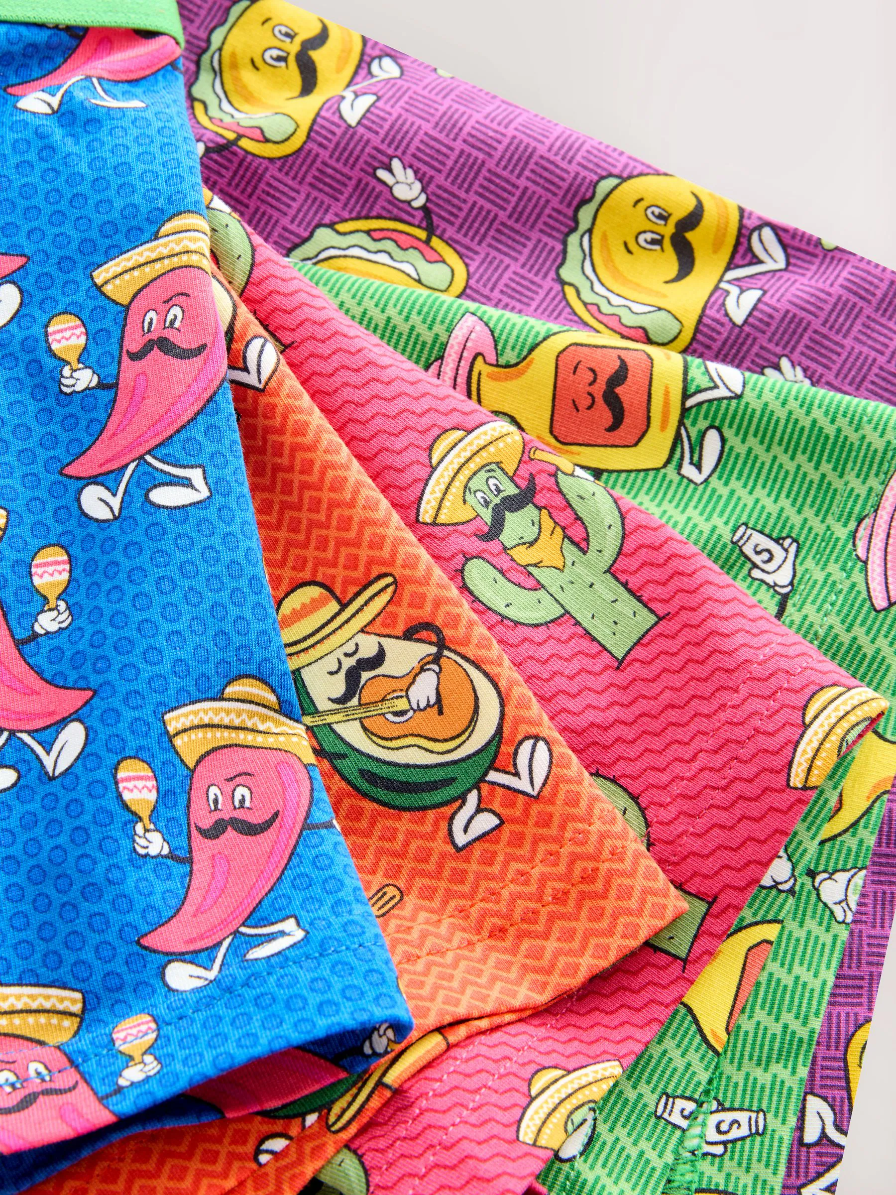 Bright Food Print - Verpakking van 5 - 5 Hipsterboxershorts