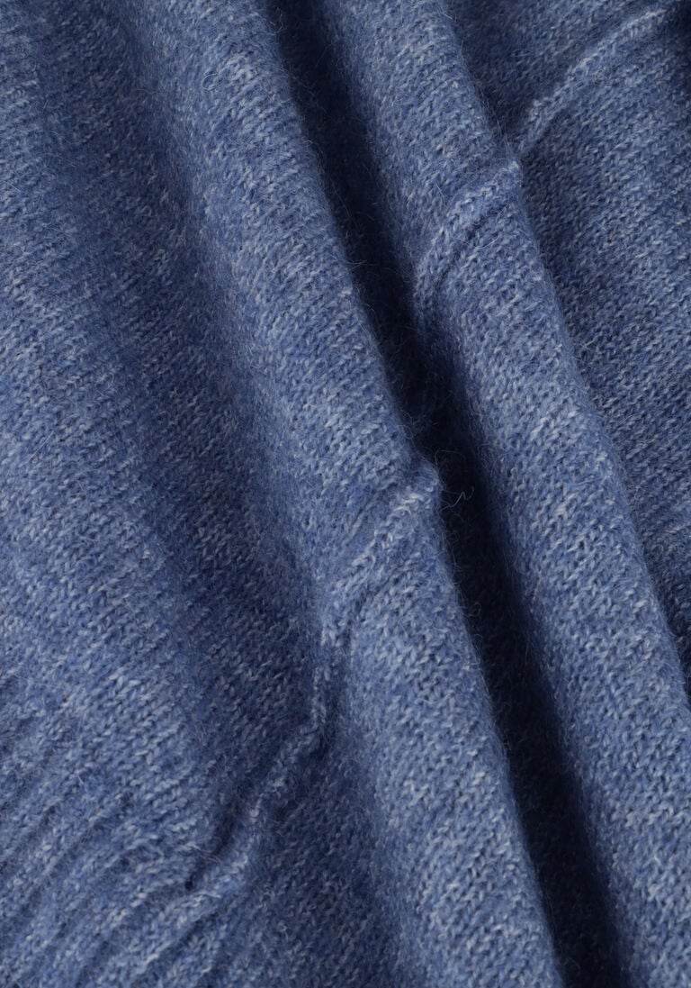 OBJECT blauwe object midi jurk abbie l/s knit dress