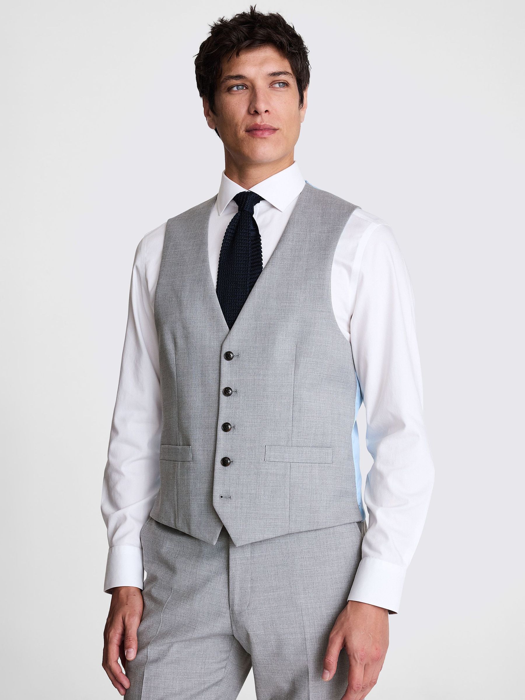Grijs - MOSS Tailored Fit Stretch Waistcoat