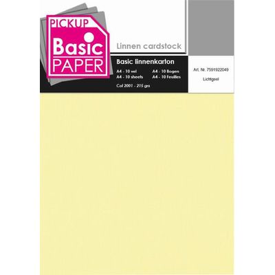 Pickup - Carton de lin - A4 (210 x 297 mm) - 215 g/m² - 10 feuilles - jaune clair