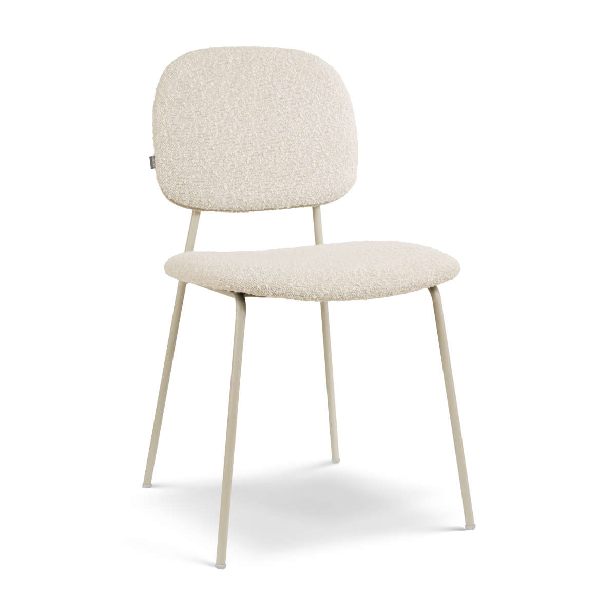 Eetkamerstoel Jasmijn bouclé beige - grijsbeige onderstel