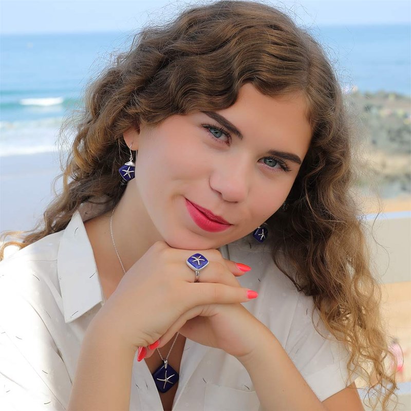 Bague Étoile de Mer en Lapis Lazuli et Argent 925 - Bijou Unique pour les Amoureux de la Mer | Aden
