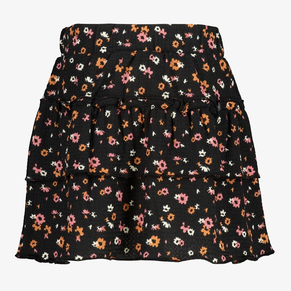 TwoDay meisjes rok met bloemenprint zwart