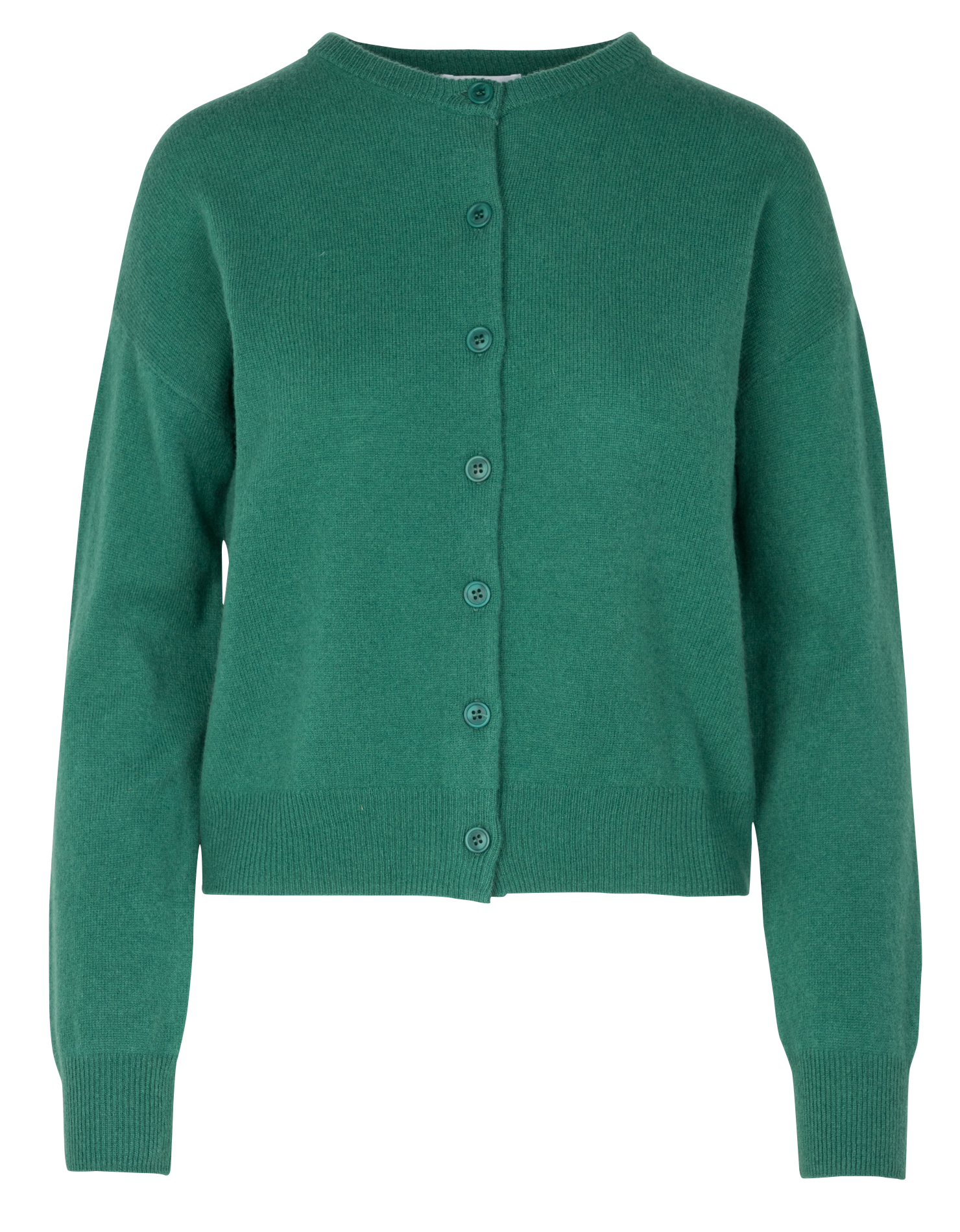 ANITA - Gilet col rond en laine et en cachemire mélangés | Vert