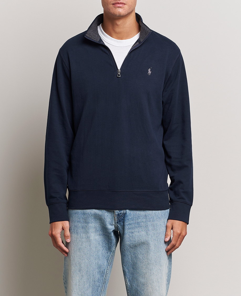 Polo Ralph Lauren Double Knit Half-Zip Sweater Aviator Navy