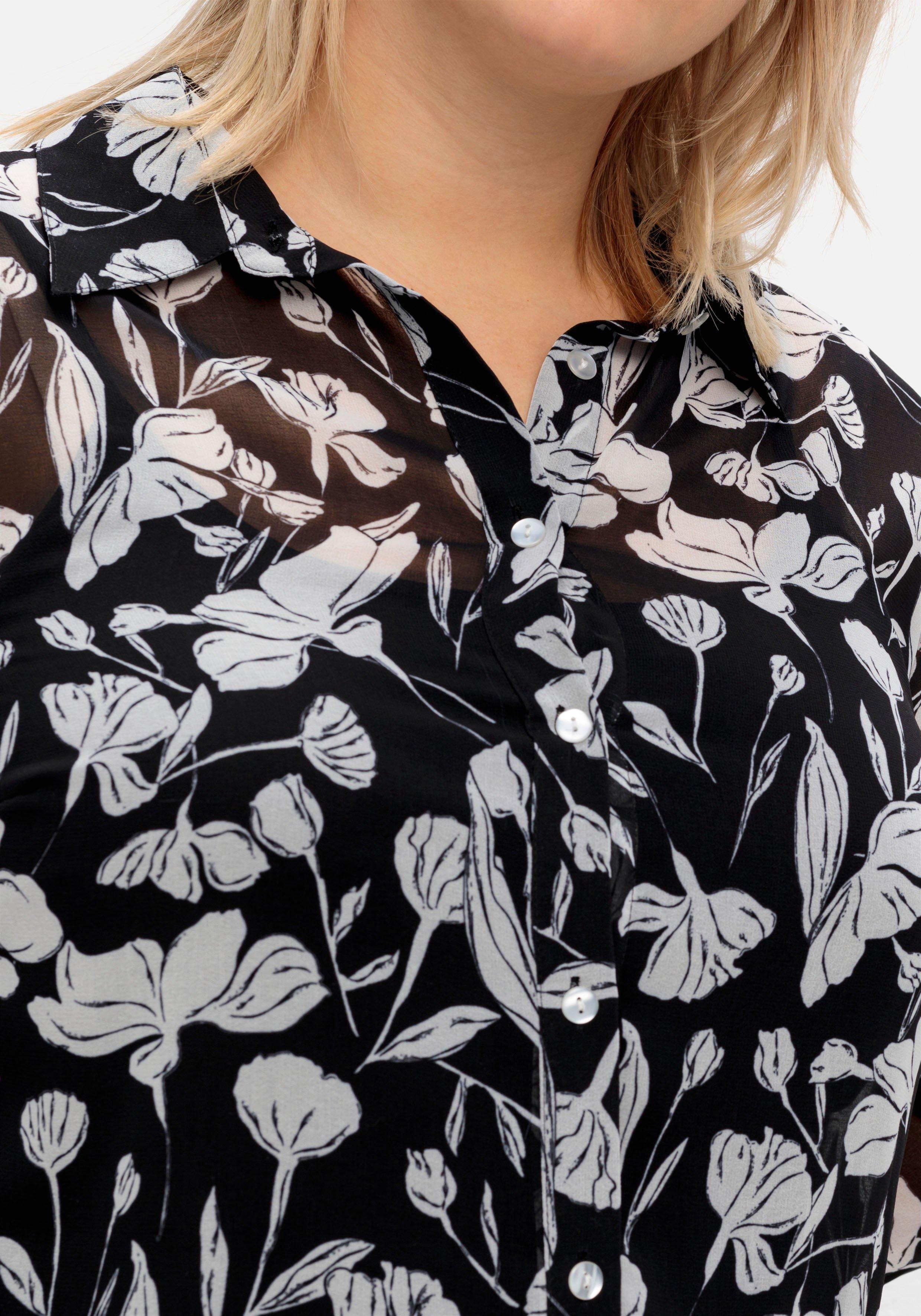 Floral bedruckte Chiffonbluse mit Unterziehtop