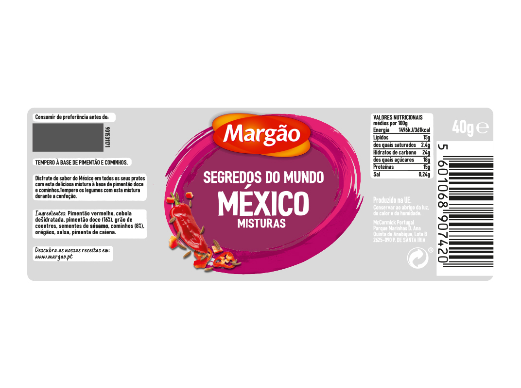 ESPECIARIAS MARGÃO SEGREDOS DO MUNDO MÉXICO 40G