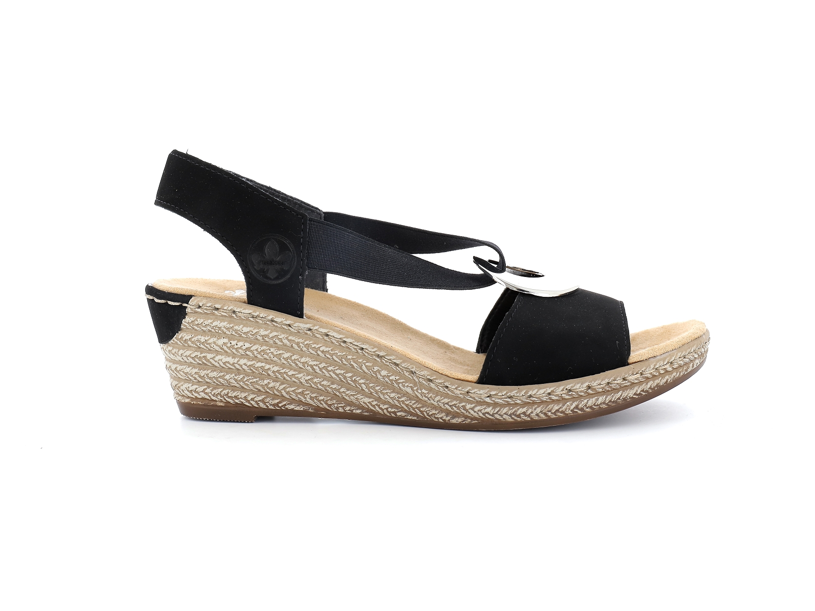 Rieker-624H6 Synthétique Velours Noir