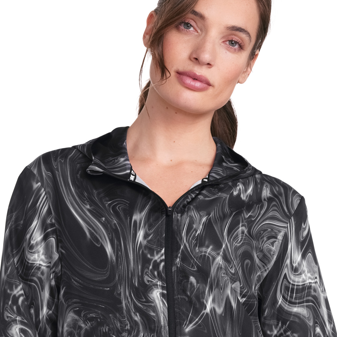 Gina Sports Damen Sport-Jacke mit Allover-Print schwarz