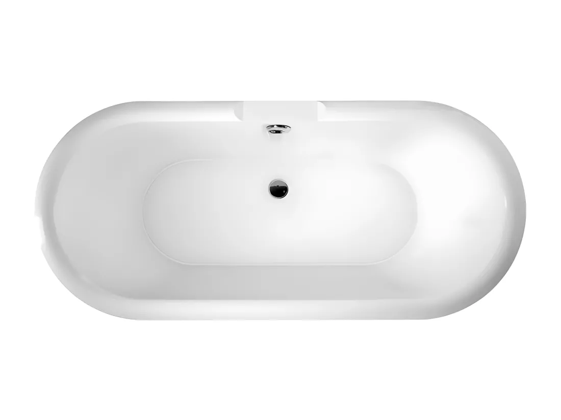 Baignoire ancienne rétro sur pieds CHELSEA Blanche 170 cm Pieds de Lion Cuivre rouge vieilli