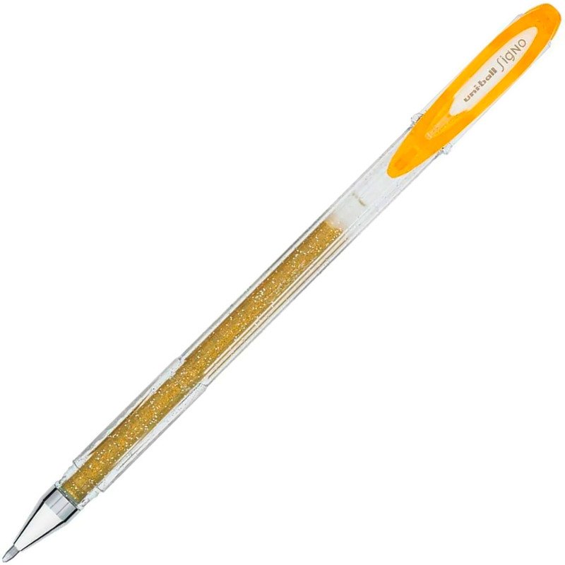Stylo roller Uni Ball Signo pointe 0,8 mm couleurs assorties pailletées- Pochette de 5