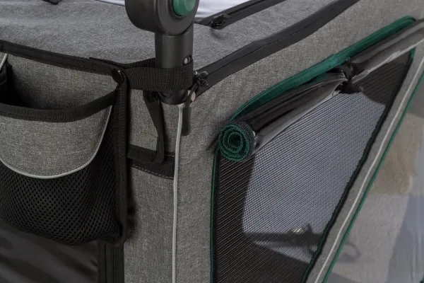 Trixie Bicycle trailer, L: 80 × 103 × 98/147 cm, grey/sage