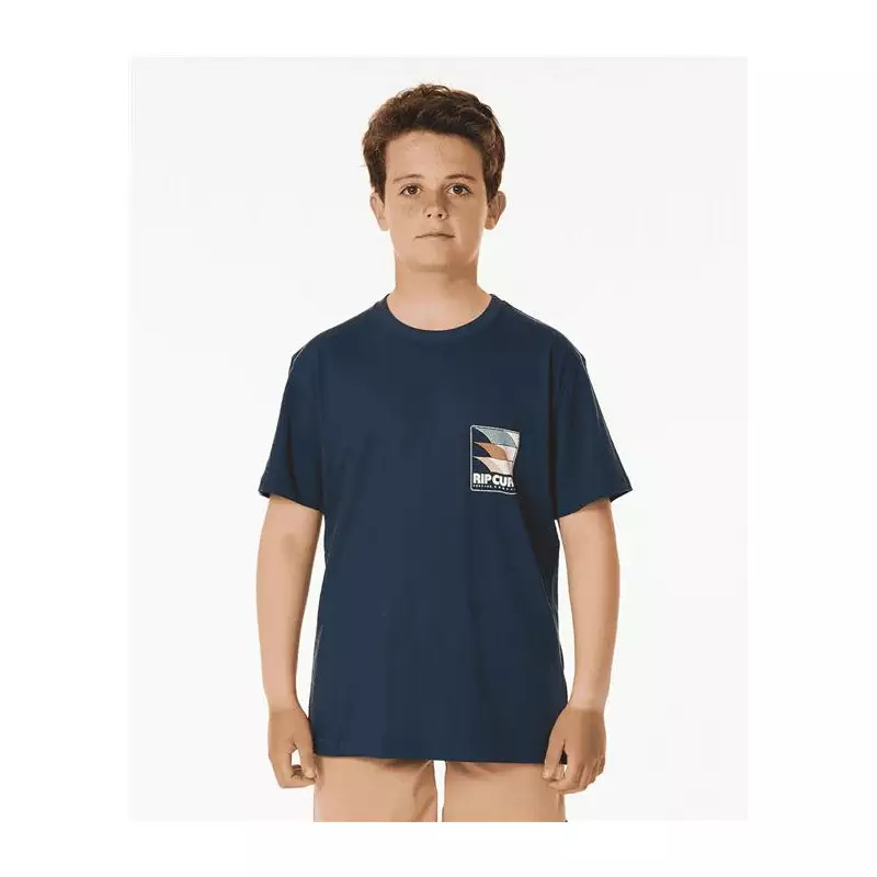 Teeshirt junior RIPCURL Surf Revival Line Up Tee -Boy Dark Navy