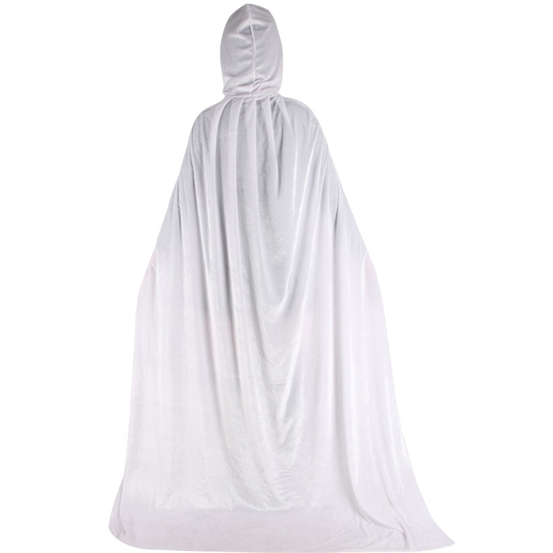 (165cm) Fasnachts Erwachsenen Kostüm Vampir Cape Umhang mit Kapuze Verkleidung für Motto Partys / Halloween - Weiss
