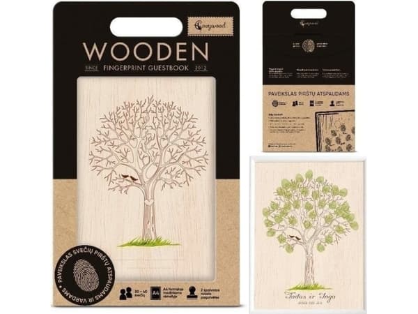 Fingeravtrykk Gjestebok Wedding Tree of Life EDUKAMP