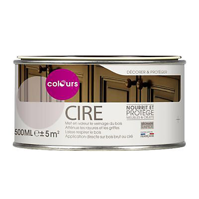 Cire pate meubles et boiseries chêne moyen 500 gr