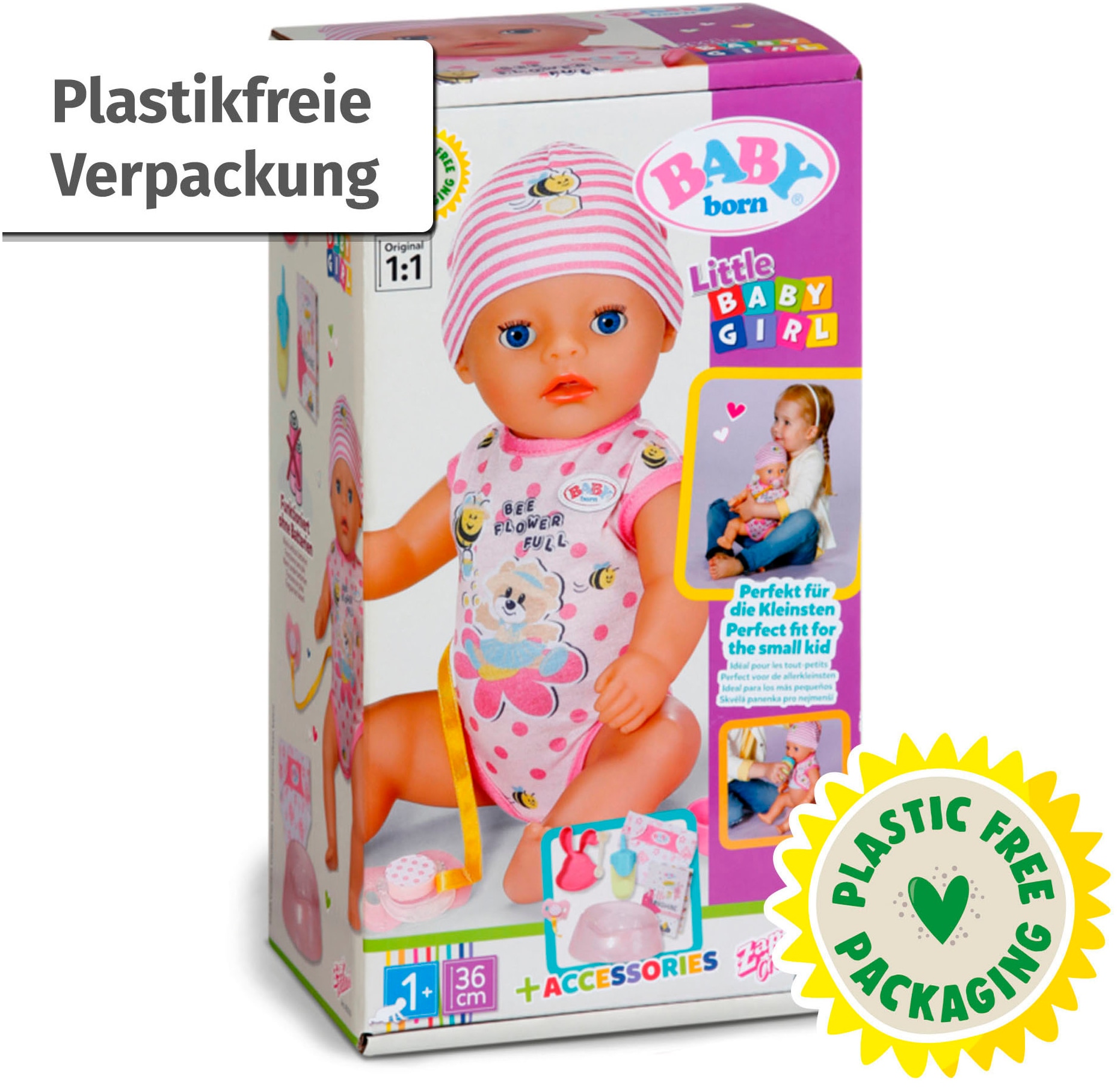 Baby Born Babypuppe »Little Baby Girl, Lena, 36 cm« mit 7 Funktionen