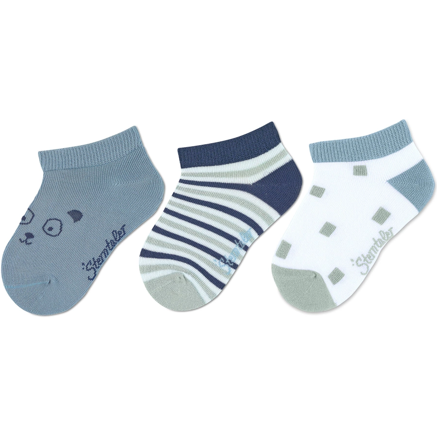Sterntaler Sneaker-Söckchen Bär, 3er-Pack hellblau